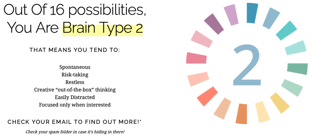 Brain Type. Brain health assessment
